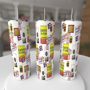 Colorful Cafe Bustelo Coffee Themed Tumblers